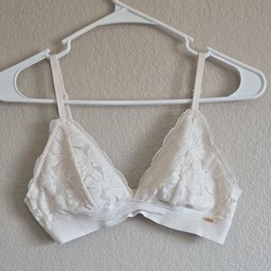 Victoria's Secret Floral Lace Bralette - White